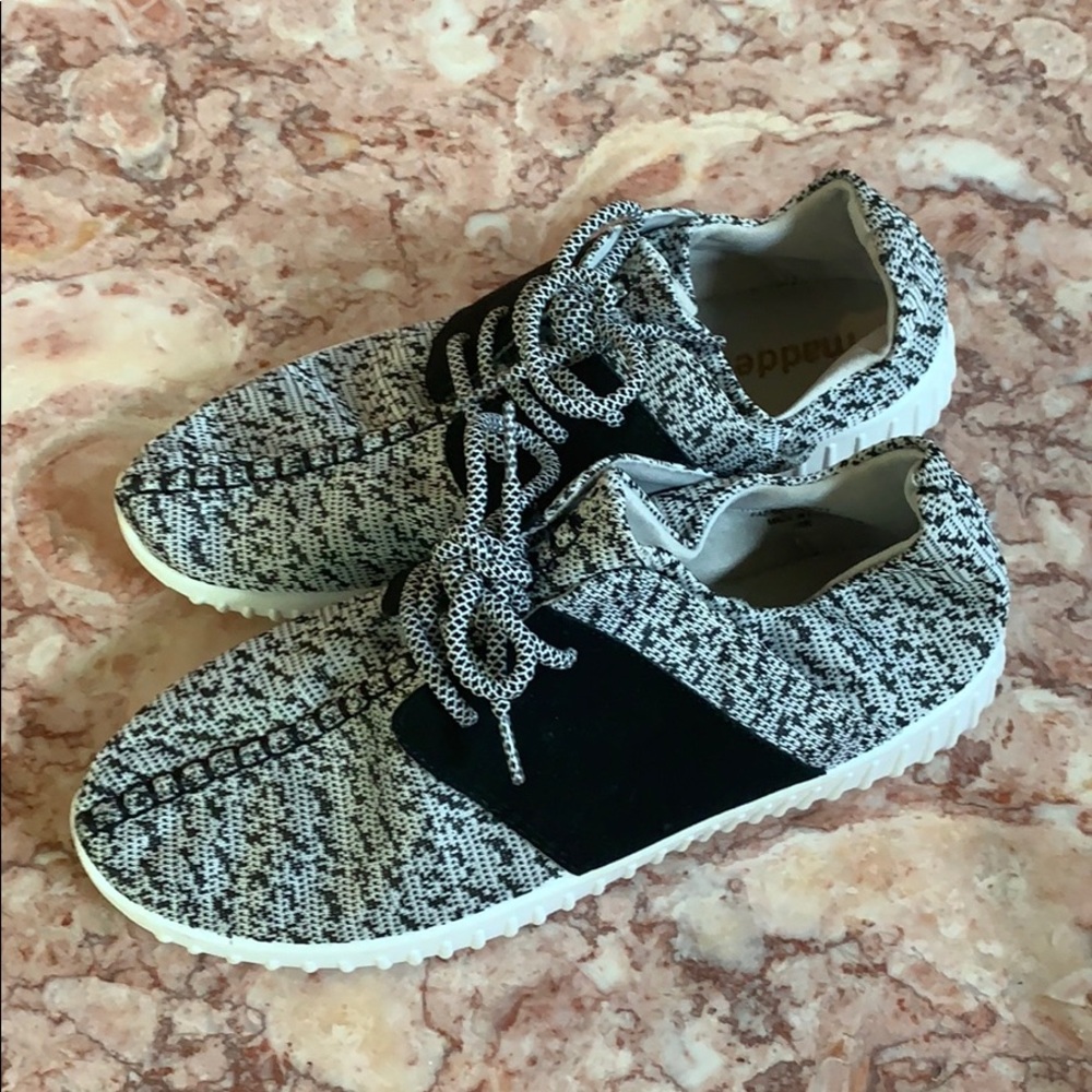 Black and gray sneakers